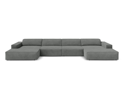 Panoramasofa Strukturstoff Beige Jodie — Grey
