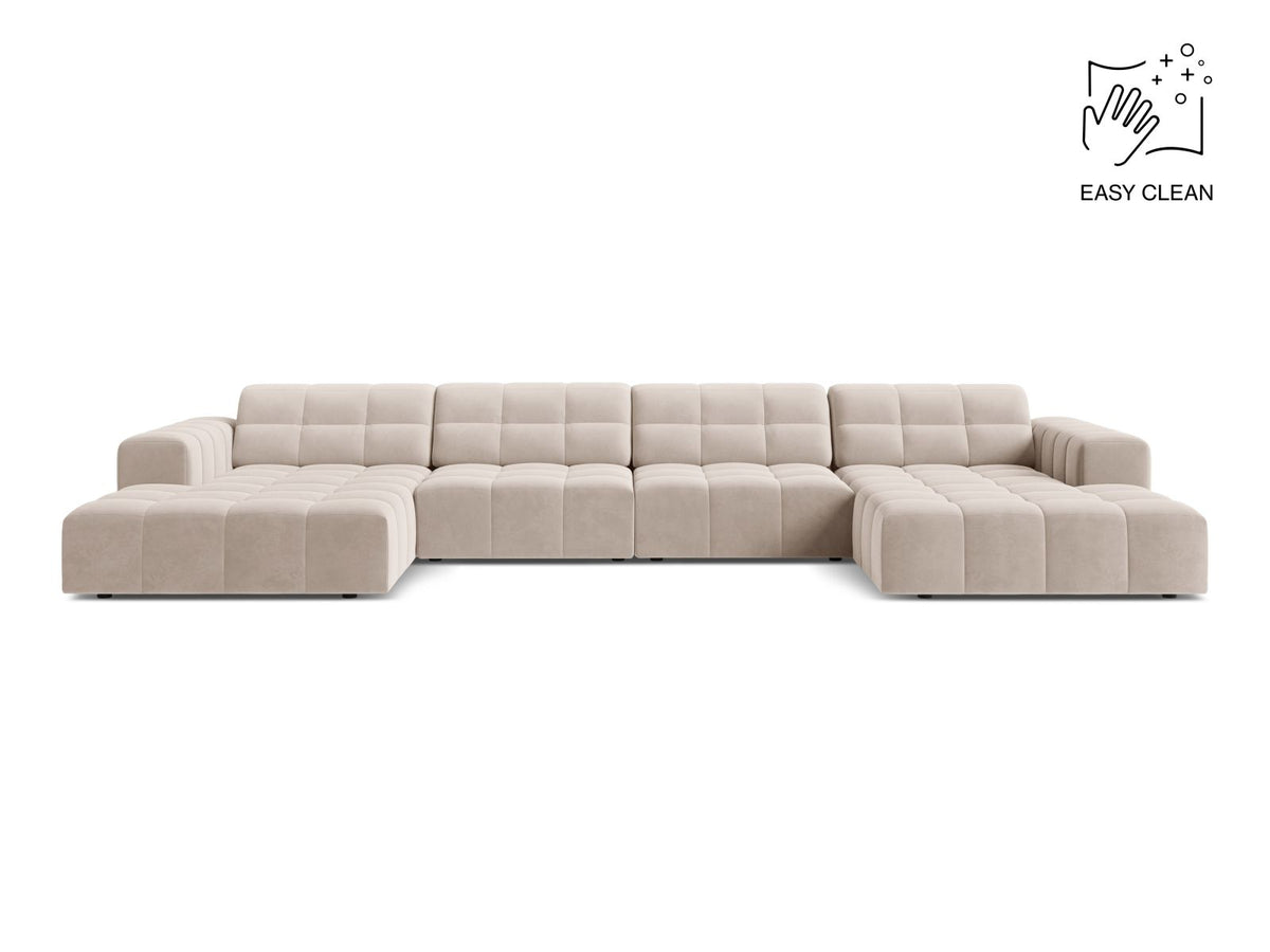 Jennifer Panoramic Sofa, 6 Seats, 375x167 cm — Light Beige