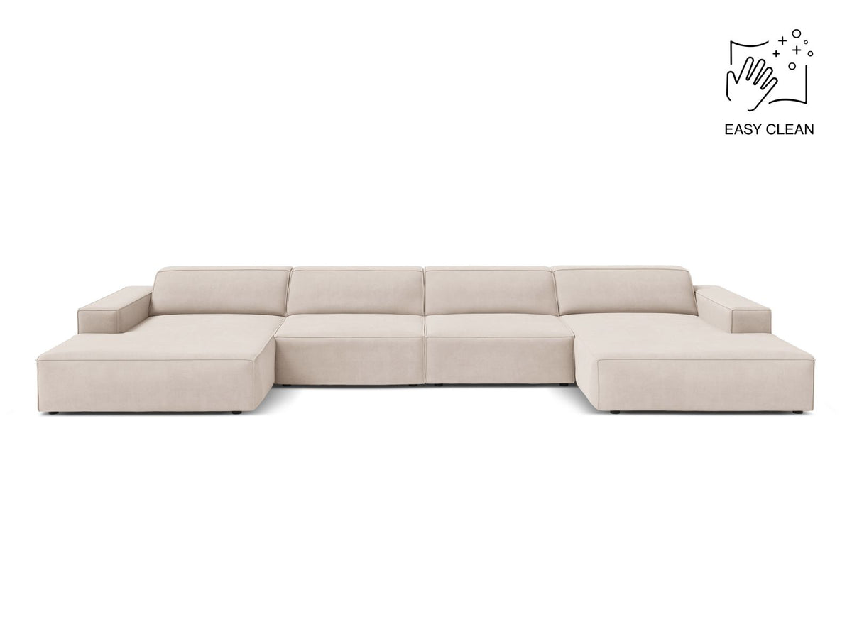 Jodie Modular Panoramic Sofa, 6 Seats, 364x162 cm — Light Beige