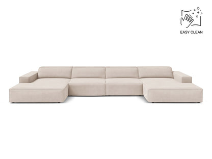 Panoramasofa Samt Beige Jodie — Light Beige
