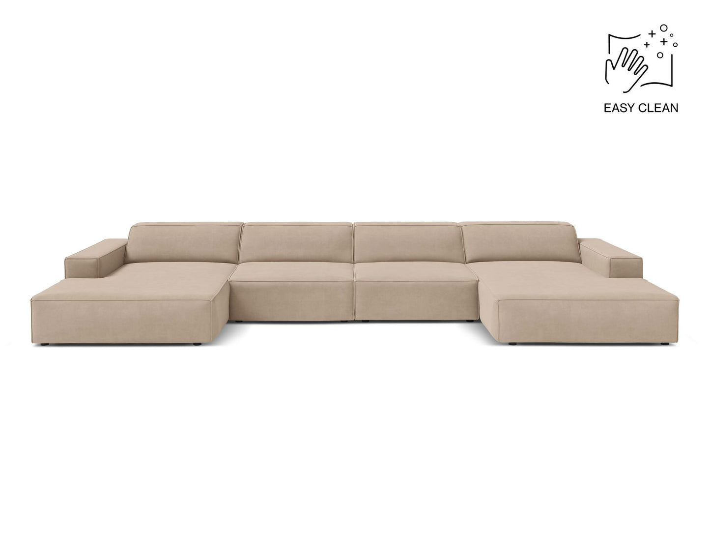 Panoramasofa Samt Beige Jodie — Beige