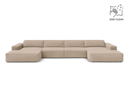 Panoramasofa Samt Beige Jodie — Beige