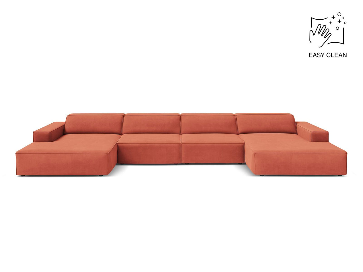 Jodie Modular Panoramic Sofa, 6 Seats, 364x162 cm — Coral