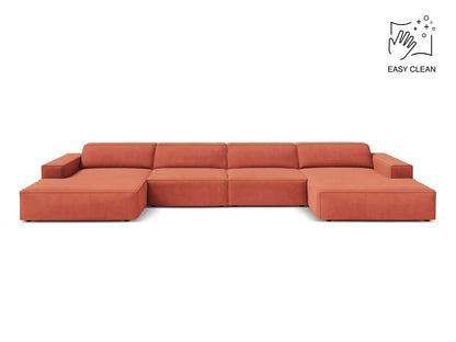 Panoramasofa Samt Beige Jodie — Coral