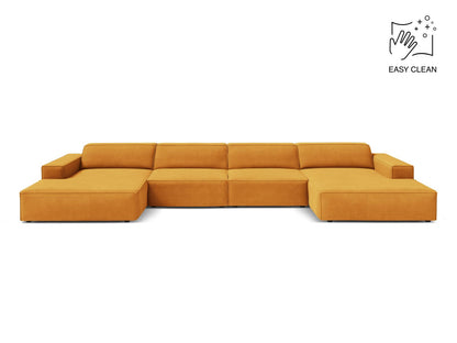 Panoramasofa Samt Beige Jodie — Yellow