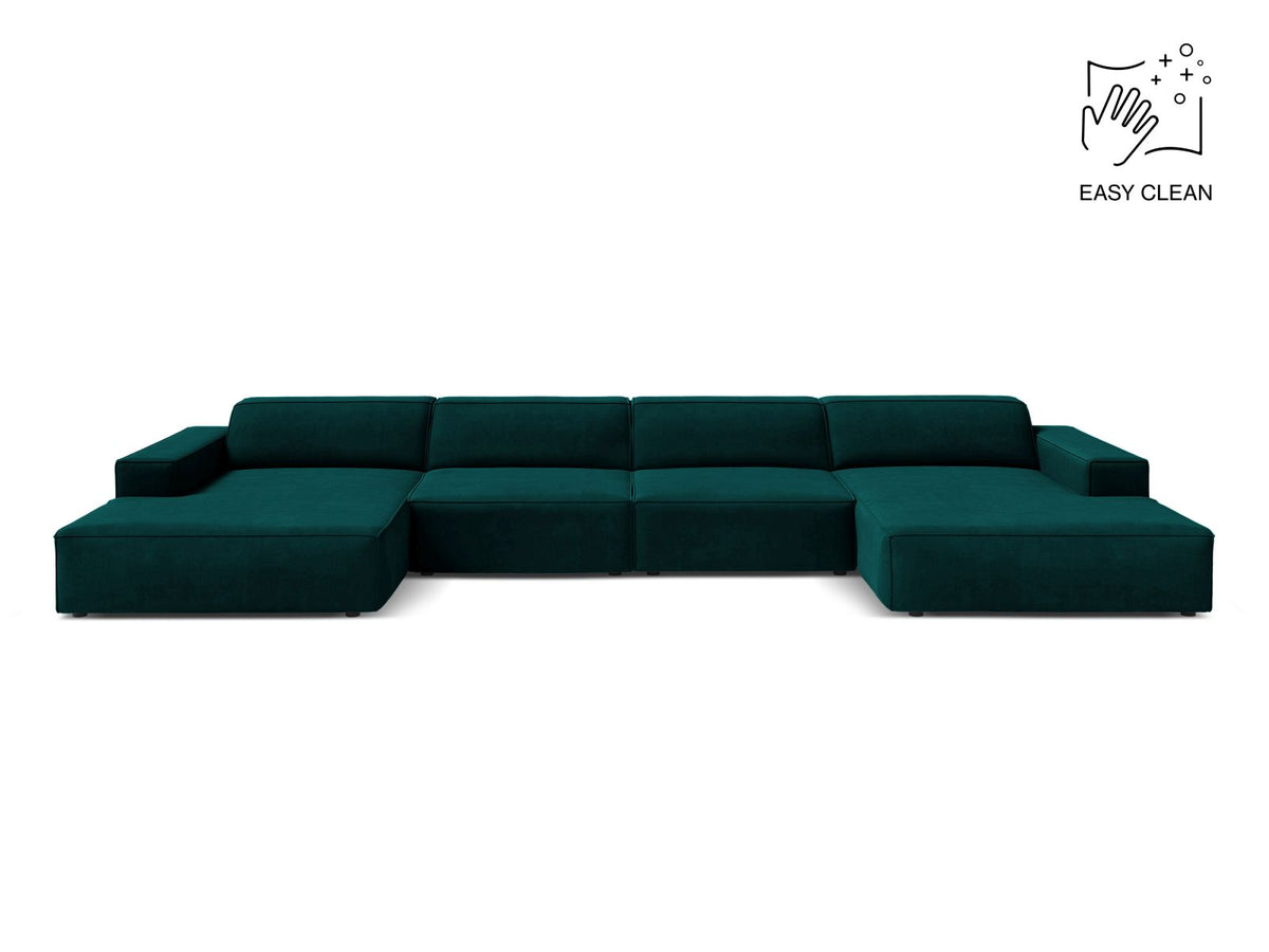 Jodie Modular Panoramic Sofa, 6 Seats, 364x162 cm — Deep Petrol