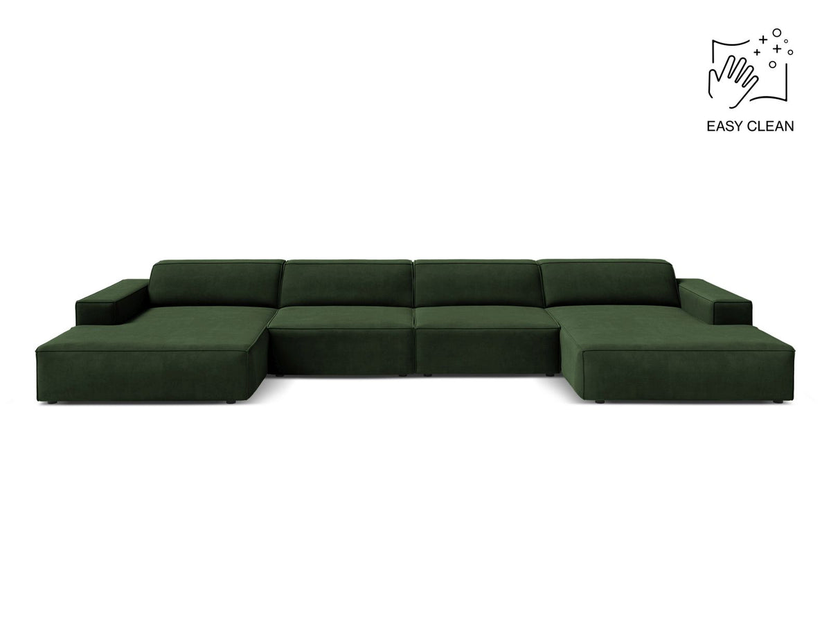 Jodie Modular Panoramic Sofa, 6 Seats, 364x162 cm — Bottle Green