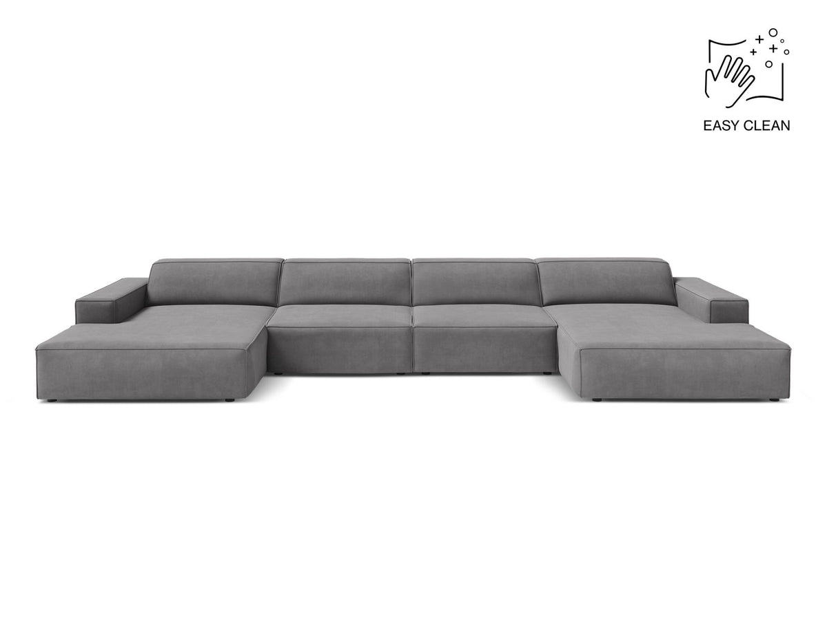 Jodie Modular Panoramic Sofa, 6 Seats, 364x162 cm — Light Grey