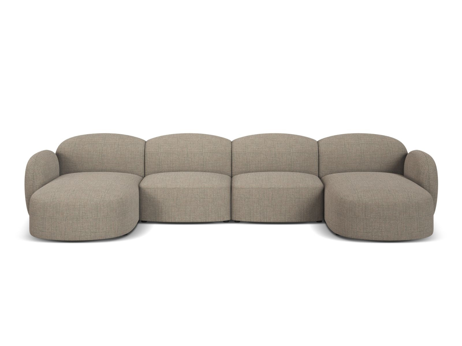 Blair Panoramic Sofa, 6 Seats, 354x167 cm — Grey Brown Melange