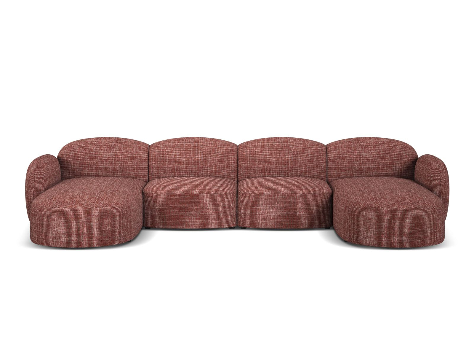 Blair Panoramic Sofa, 6 Seats, 354x167 cm — Red