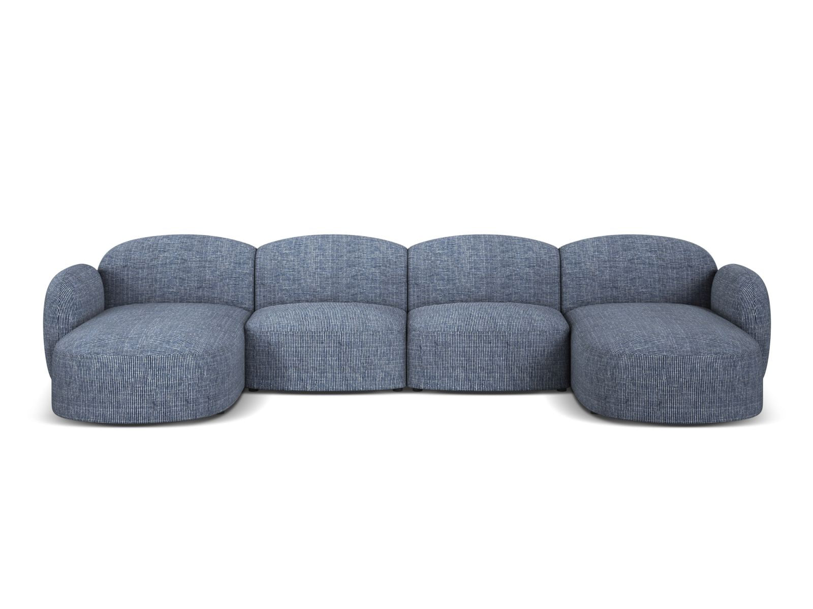 Panoramasofa Strukturstoff Blue Melange Blair — Blue Melange