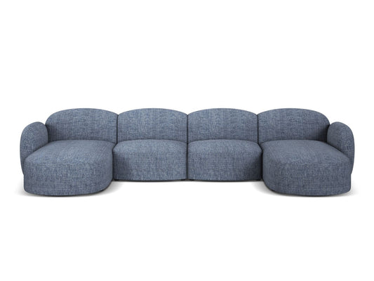 Blair Panoramic Sofa, 6 Seats, 354x167 cm — Blue Melange