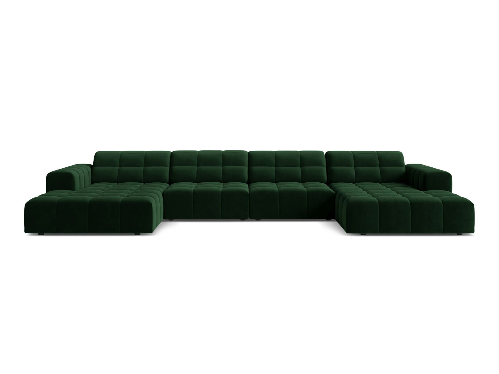 Jennifer Panoramic Sofa, 6 Seats, 375x167 cm — Bottle Green