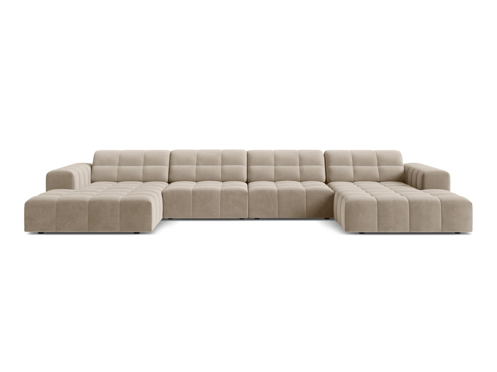 Jennifer Panoramic Sofa, 6 Seats, 375x167 cm — Dark Beige