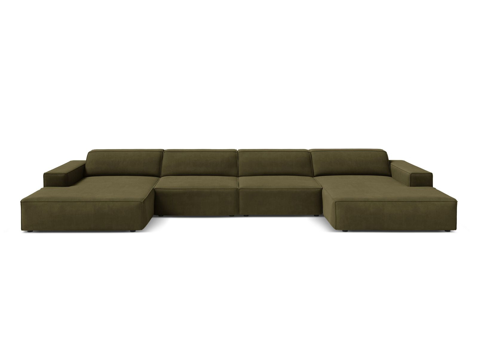 Jodie Panoramic Sofa, 6 Seats, 364x162 cm — Green