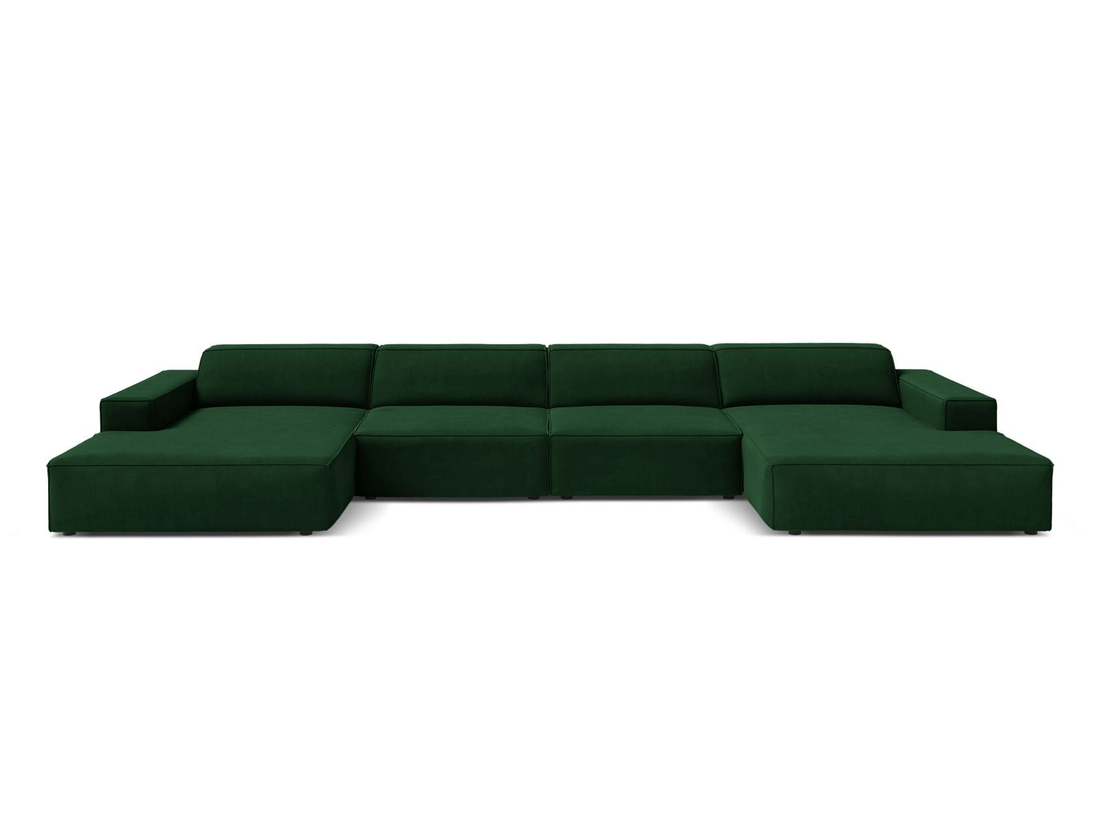Jodie Panoramic Sofa, 6 Seats, 364x162 cm — Bottle Green