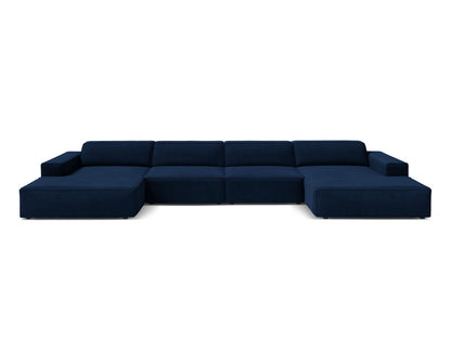 Panoramasofa Samt Schwarz Jodie — Royal Blue