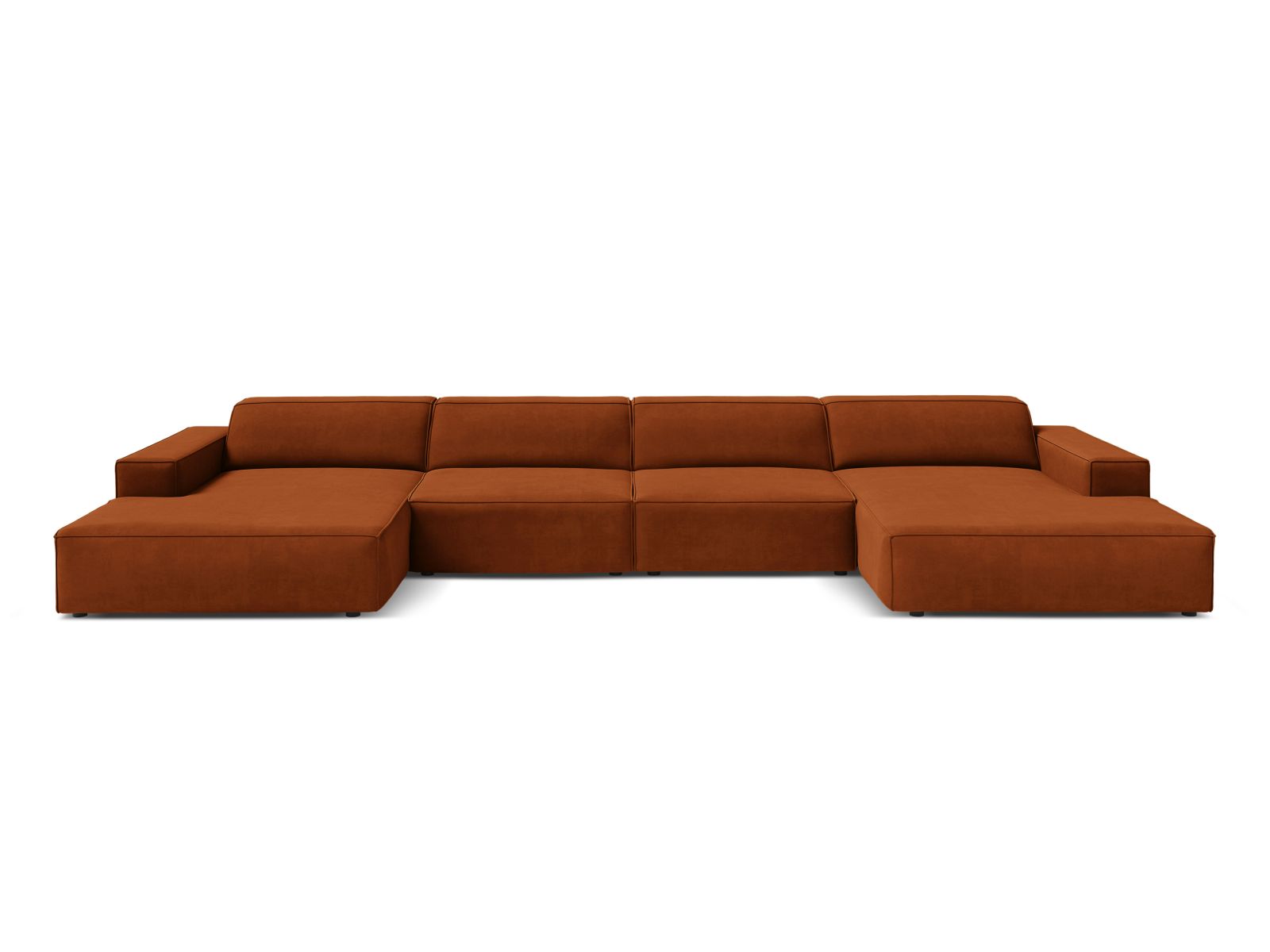Jodie Panoramic Sofa, 6 Seats, 364x162 cm — Terracotta