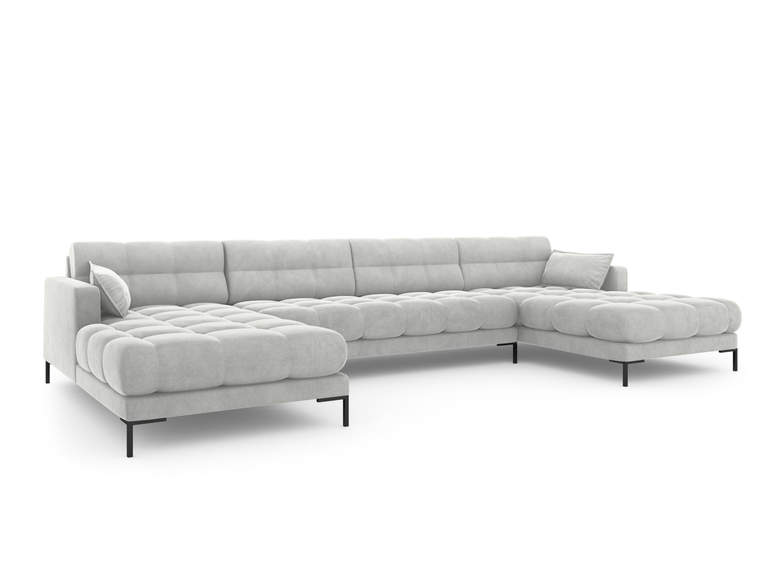 Mamaia Panoramic Sofa, 6 Seats, 383x185 cm — Silver