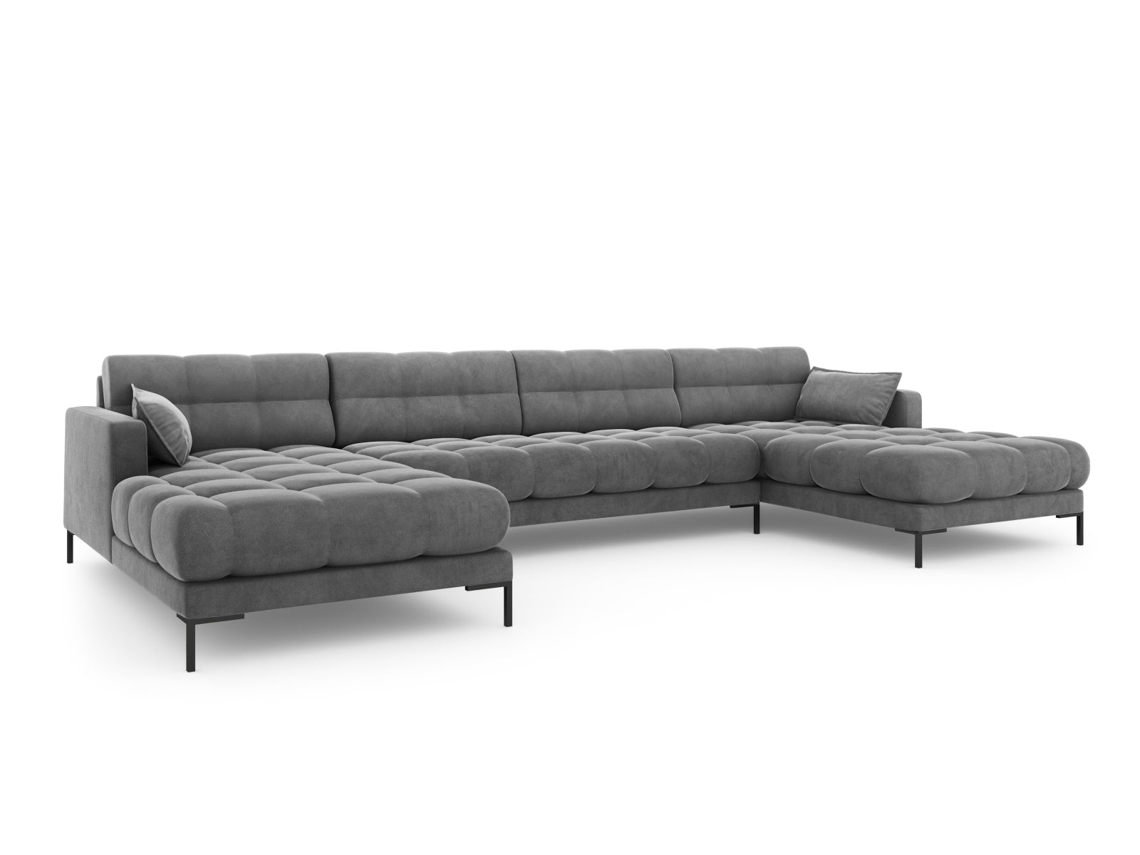 Mamaia Panoramic Sofa, 6 Seats, 383x185 cm — Light Grey