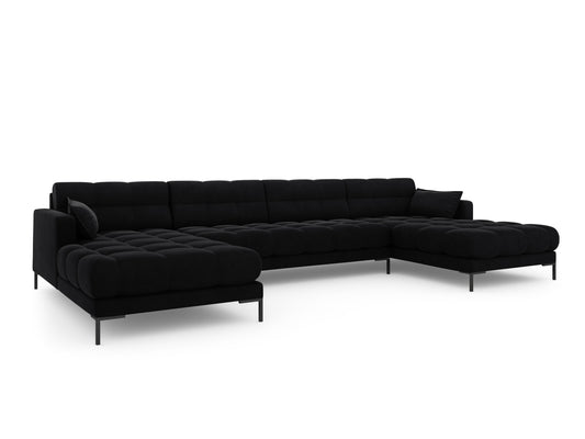 Mamaia Panoramic Sofa, 6 Seats, 383x185 cm — Black