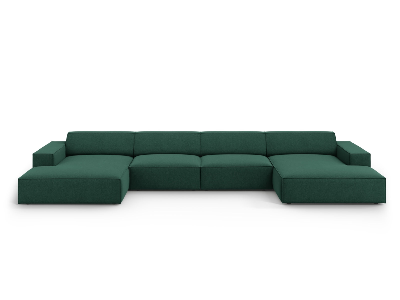 Jodie Modular Panoramic Sofa, 6 Seats, 364x162 cm — Green