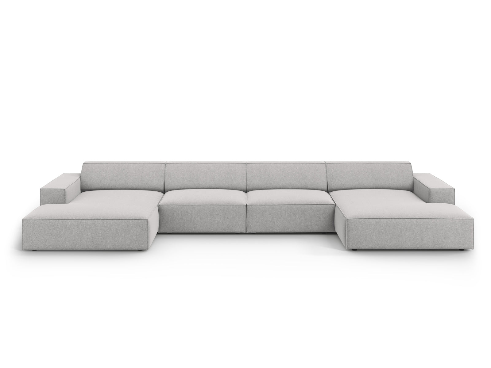 Jodie Modular Panoramic Sofa, 6 Seats, 364x162 cm — Light Grey