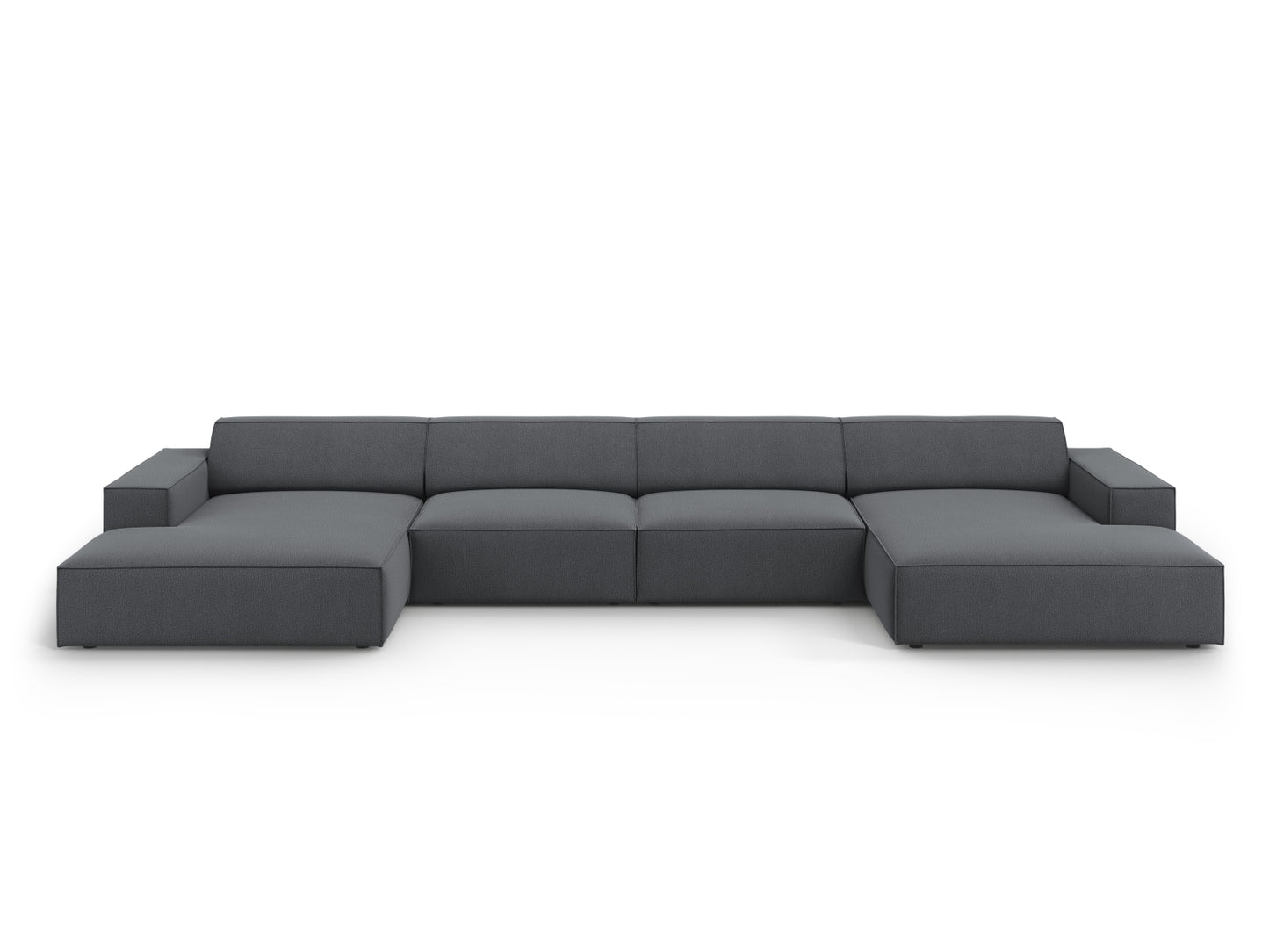 Panoramasofa Strukturstoff Schwarz Jodie — Dark Grey