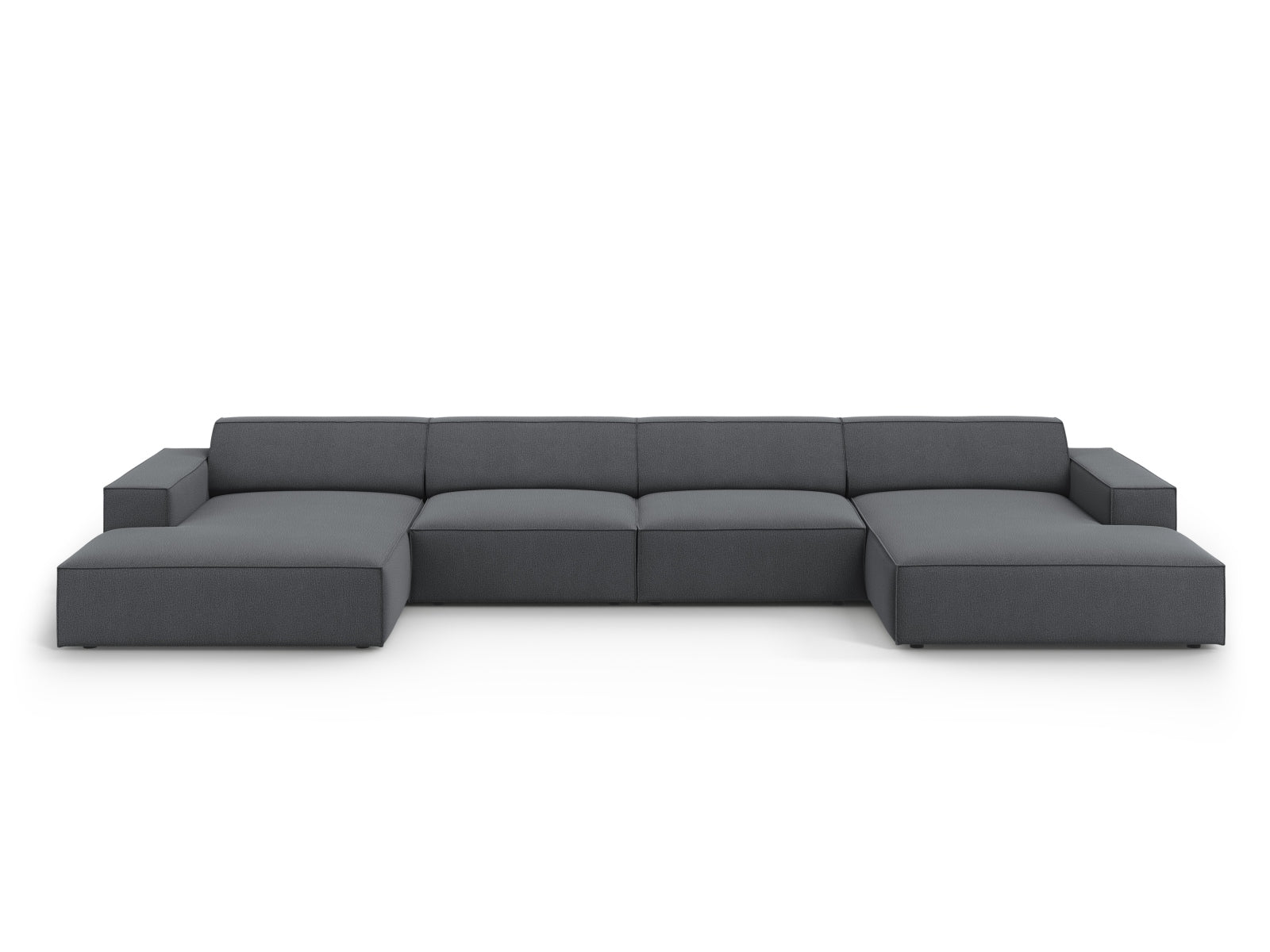 Jodie Modular Panoramic Sofa, 6 Seats, 364x162 cm — Dark Grey