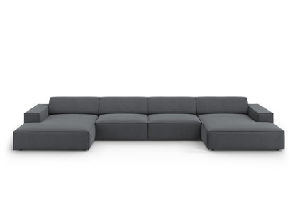 Panoramasofa Strukturstoff Schwarz Jodie — Dark Grey