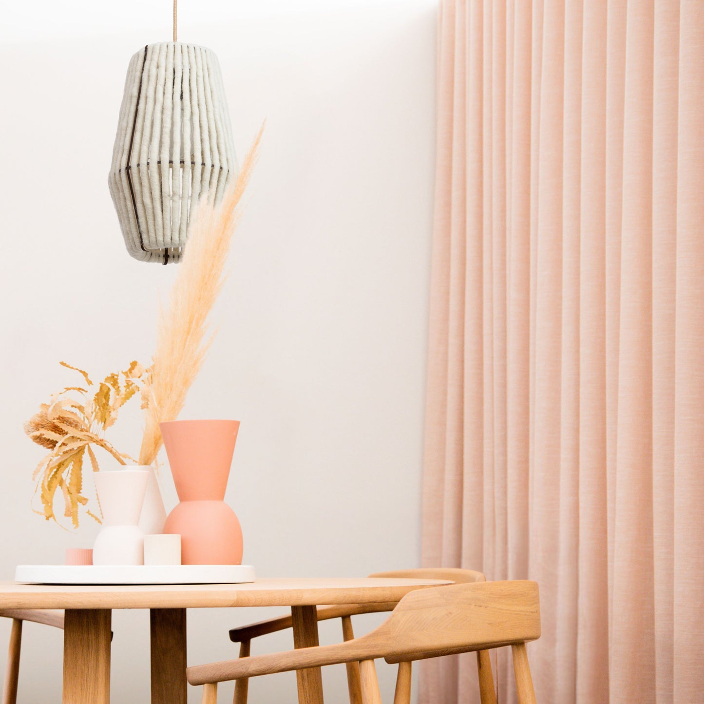 Wool & Wood Pendant Light — Cylinder