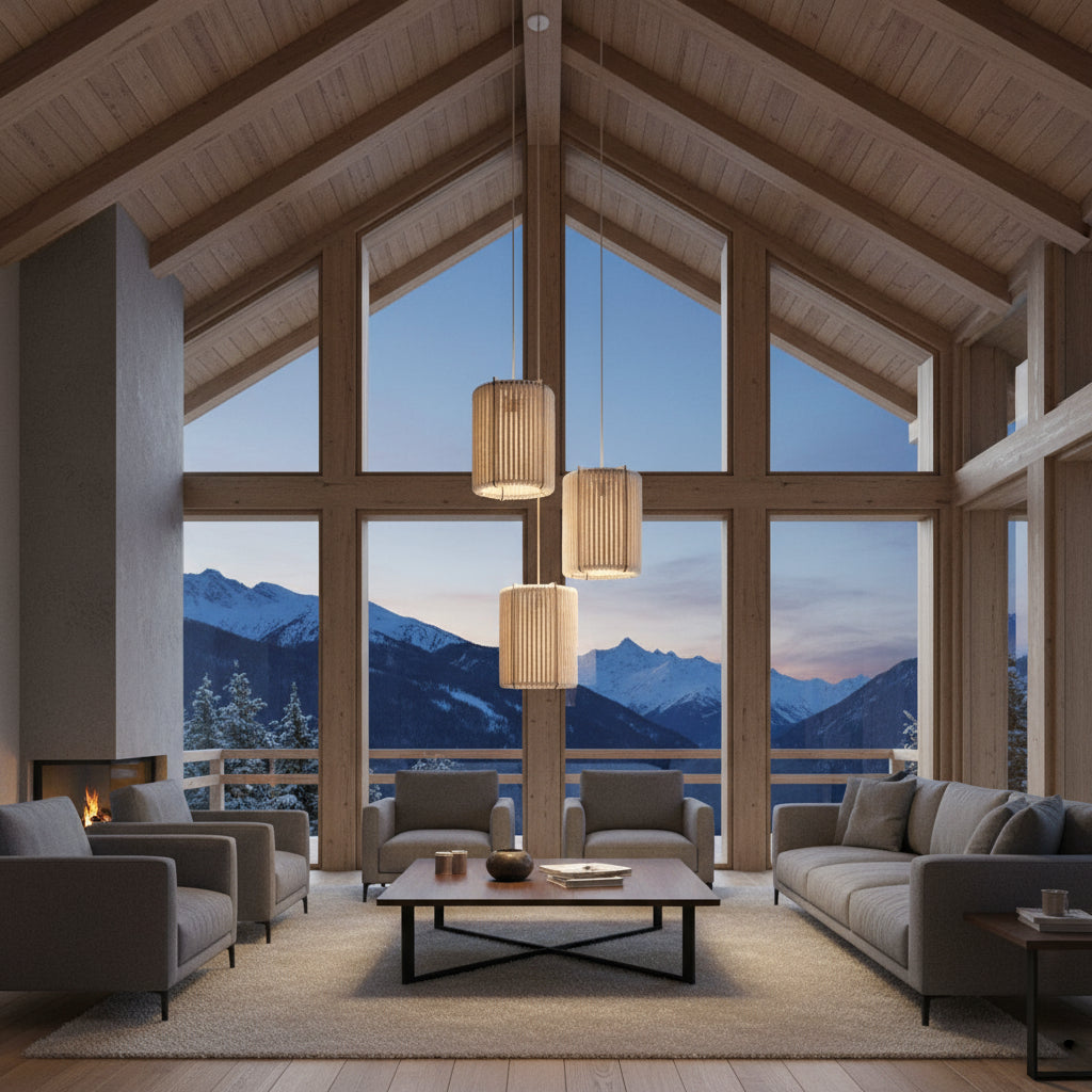 Wool & Wood Pendant Light — Cone