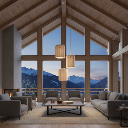 Wool & Wood Pendant Light — Cone