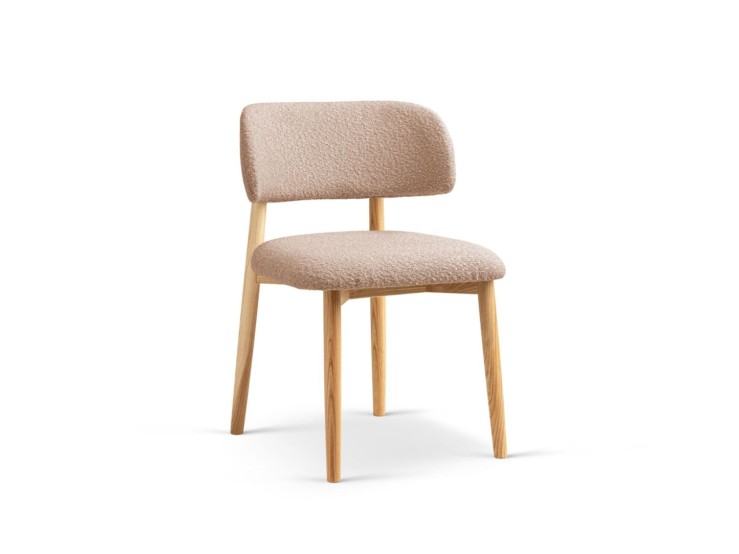 Evan Set of 2 Chairs, 49.5x51 cm — Powder Pink / Natural Beech Wood