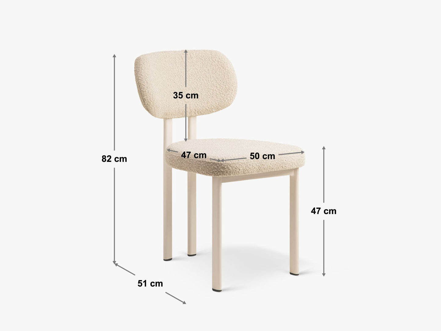 Sam Set of 2 Chairs, 51x52 cm