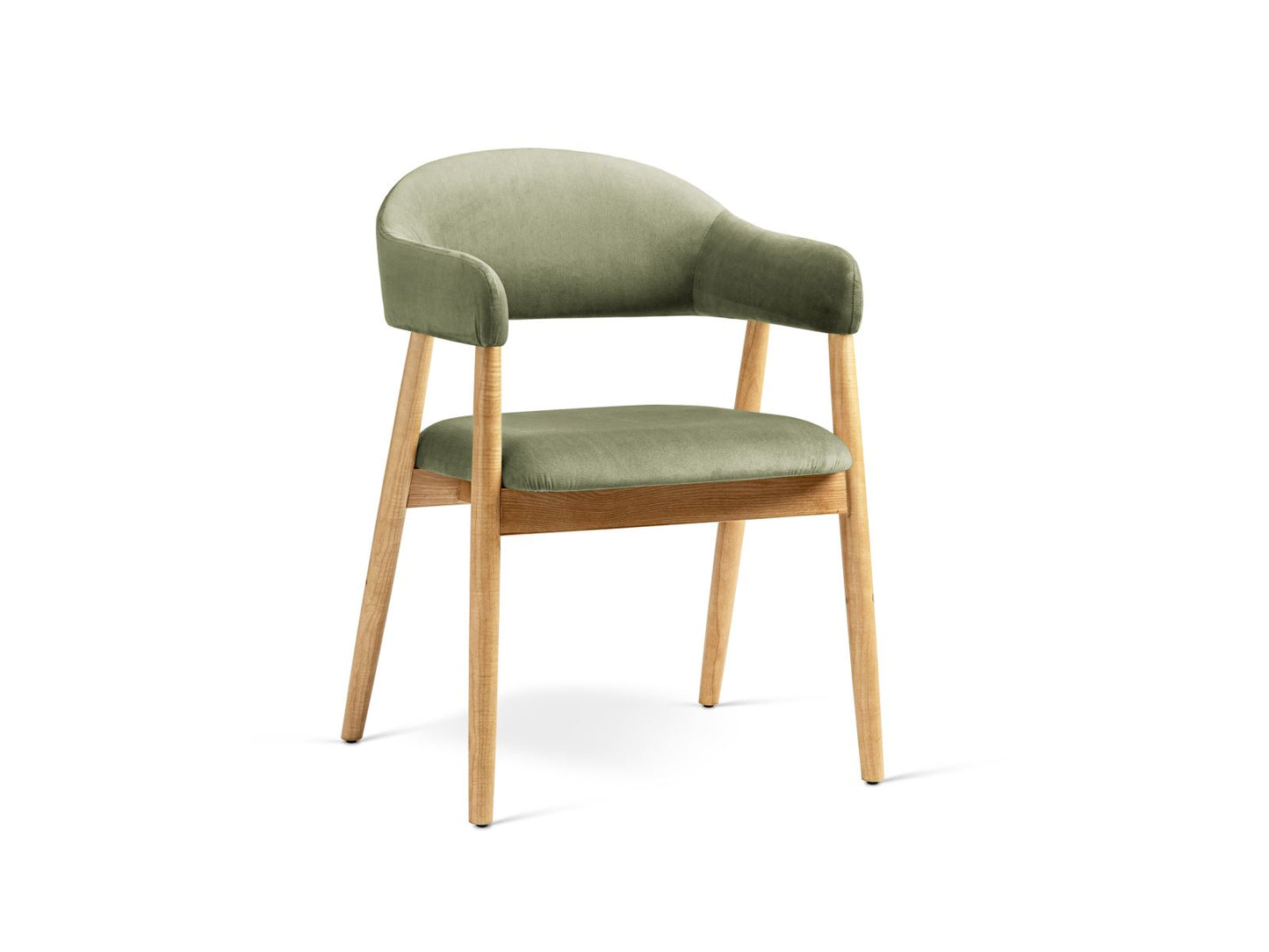 Adra Set Of 2 Chairs, 56x59 cm — Green / Natural Beech Wood