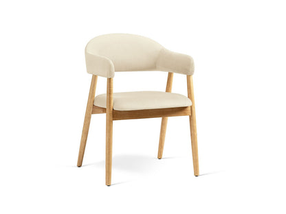 Adra Set Of 2 Chairs, 56x59 cm — Ivory / Natural Beech Wood