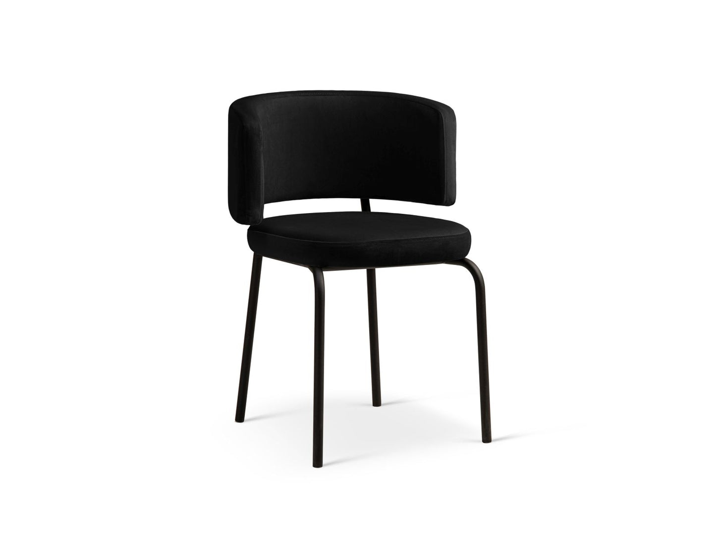 Dora Set of 2 Chairs, 58x57 cm — Black / Black Metal