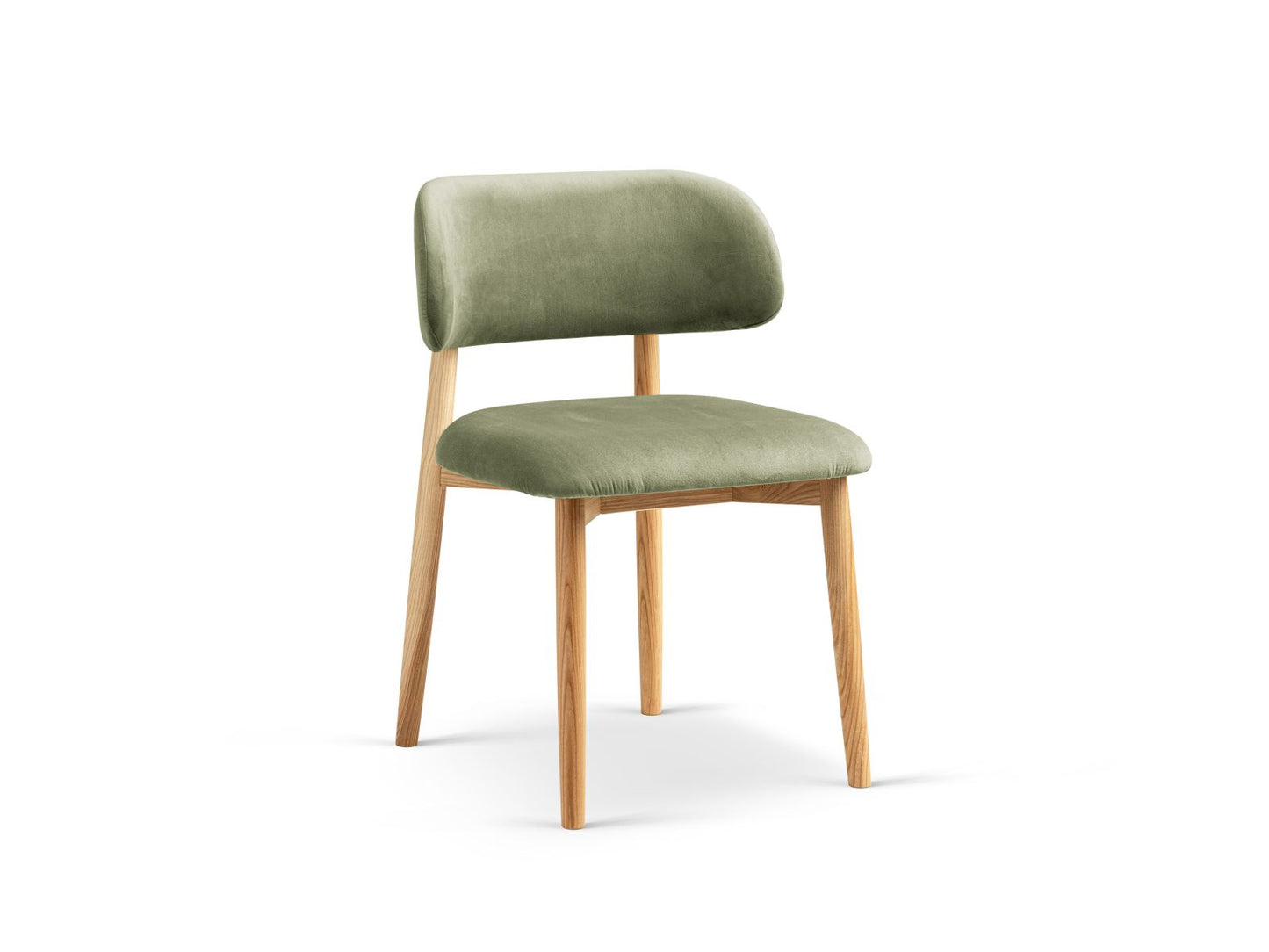 Evan Set of 2 Chairs, 49.5x51 cm — Green / Natural Beech Wood