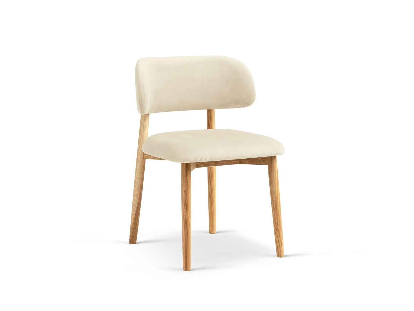 Evan Set of 2 Chairs, 49.5x51 cm — Ivory / Natural Beech Wood