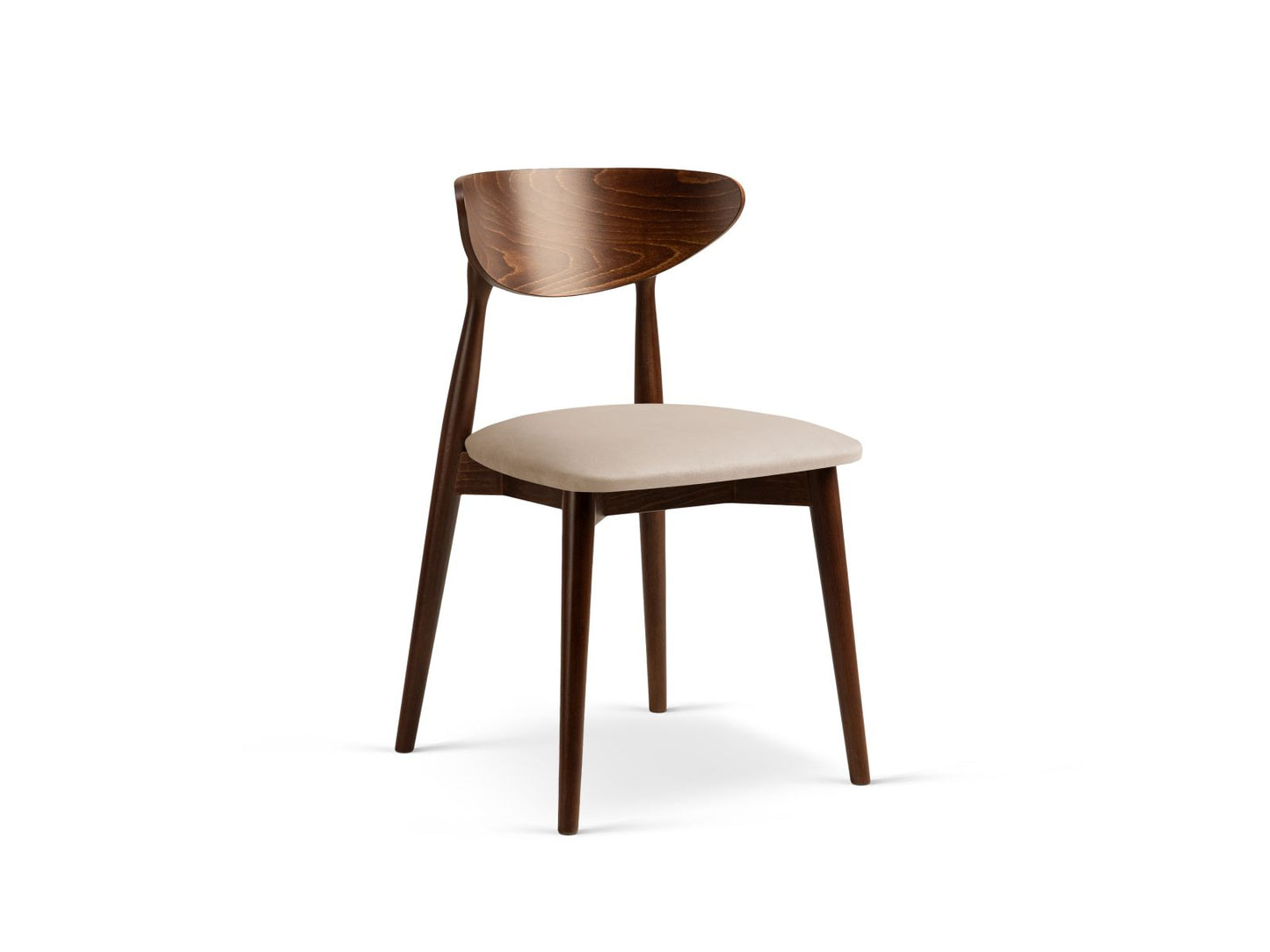 Leon Set of 2 Chairs, 47.5x48 cm — Almond Beige / Walnut