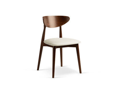 Leon Set of 2 Chairs, 47.5x48 cm — Ivory / Walnut