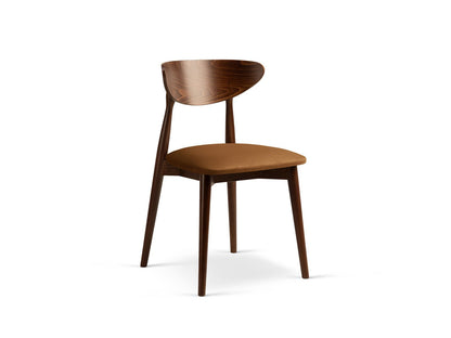 Leon Set of 2 Chairs, 47.5x48 cm — Camel / Walnut