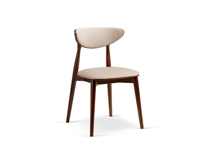 Rina Set of 2 Chairs, 47.5x48 cm — Almond Beige / Walnut