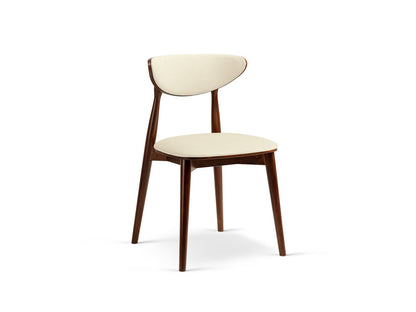 Rina Set of 2 Chairs, 47.5x48 cm — Ivory / Walnut