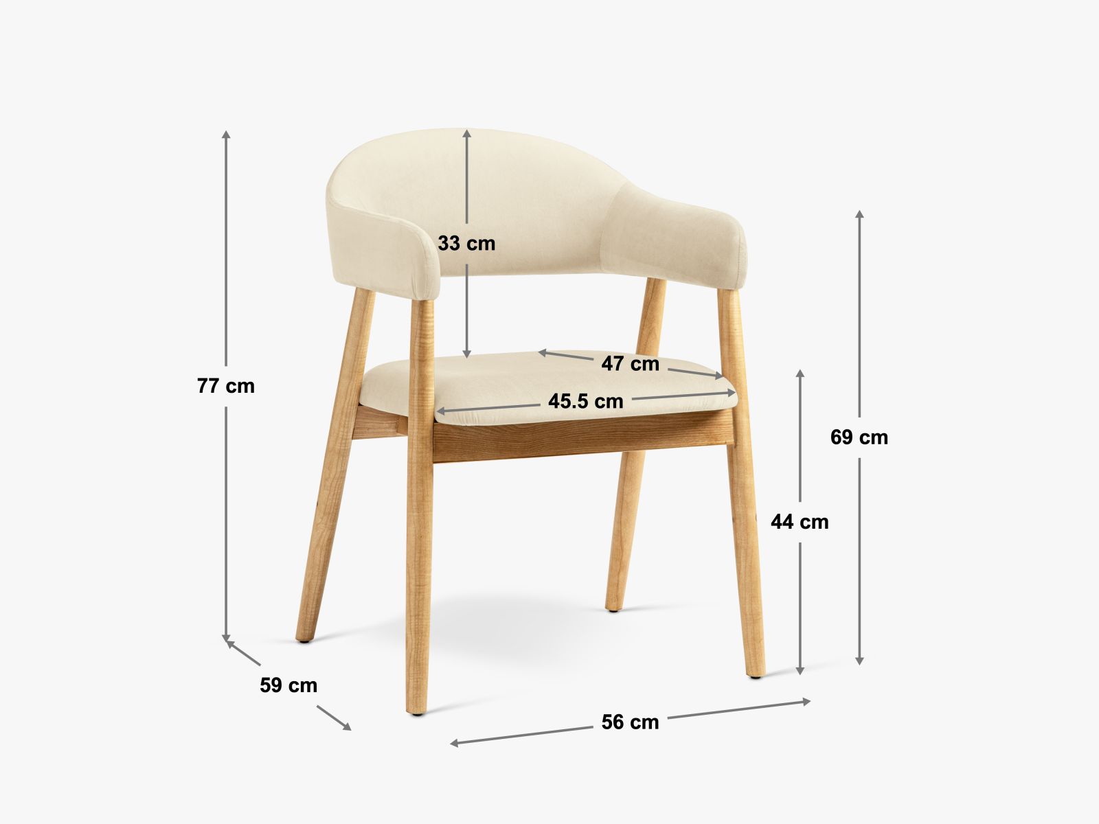 Adra Set Of 2 Chairs, 56x59 cm