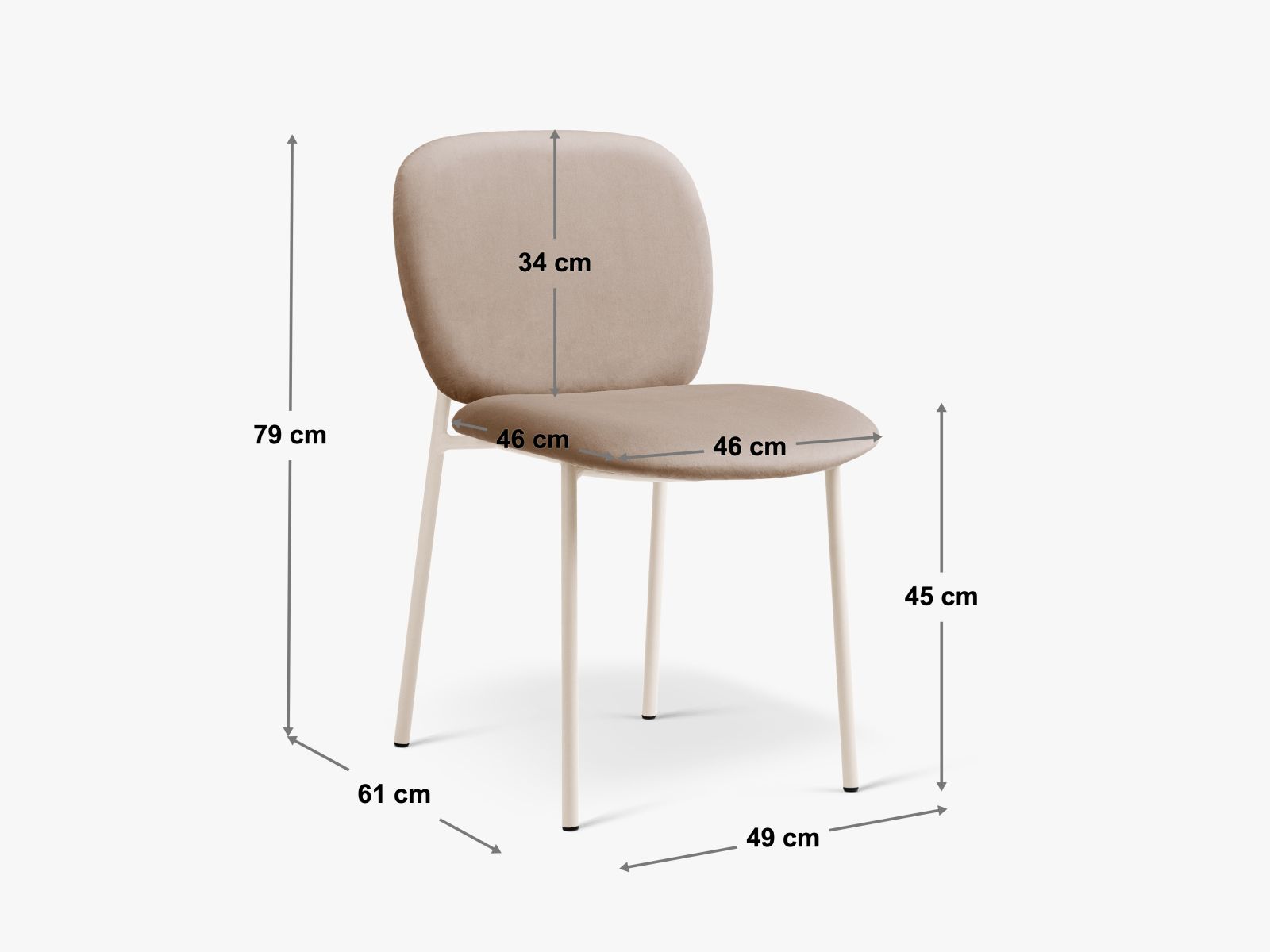 Caroline Set Of 2 Chairs, 49x61 cm