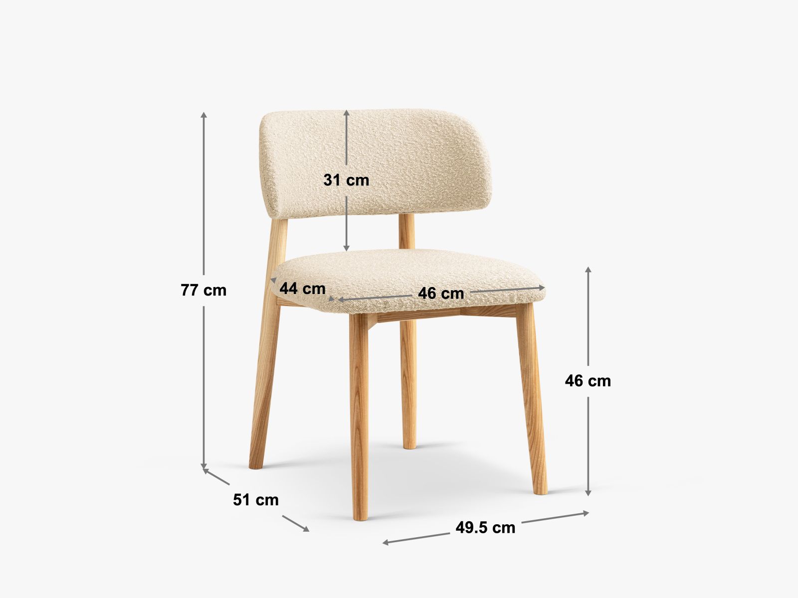Evan Set of 2 Chairs, 49.5x51 cm
