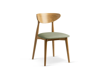 Leon Set of 2 Chairs, 47.5x48 cm — Green / American Walnut