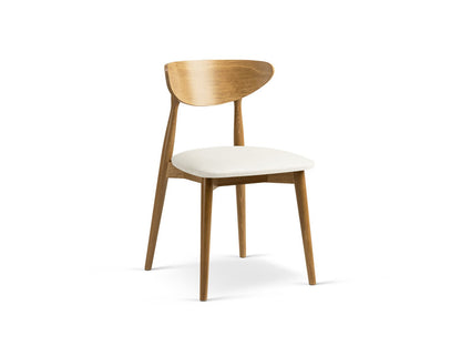 Leon Set of 2 Chairs, 47.5x48 cm — Ivory / American Walnut
